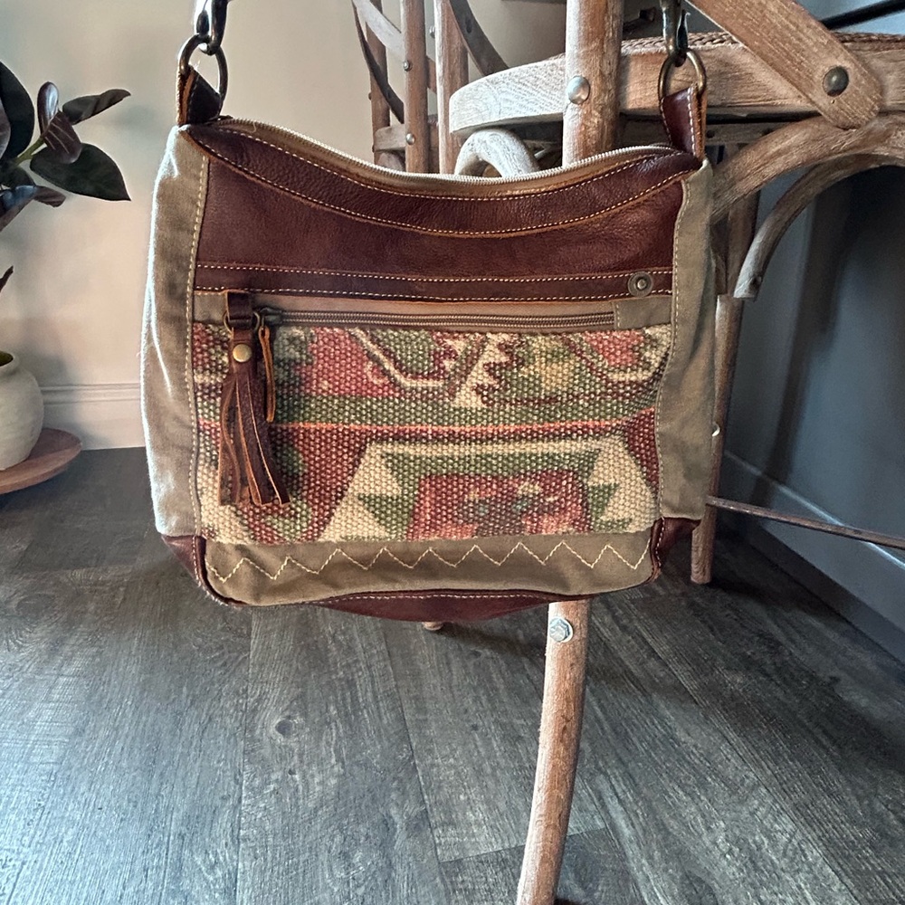 Brown and Tan Women's Bag
